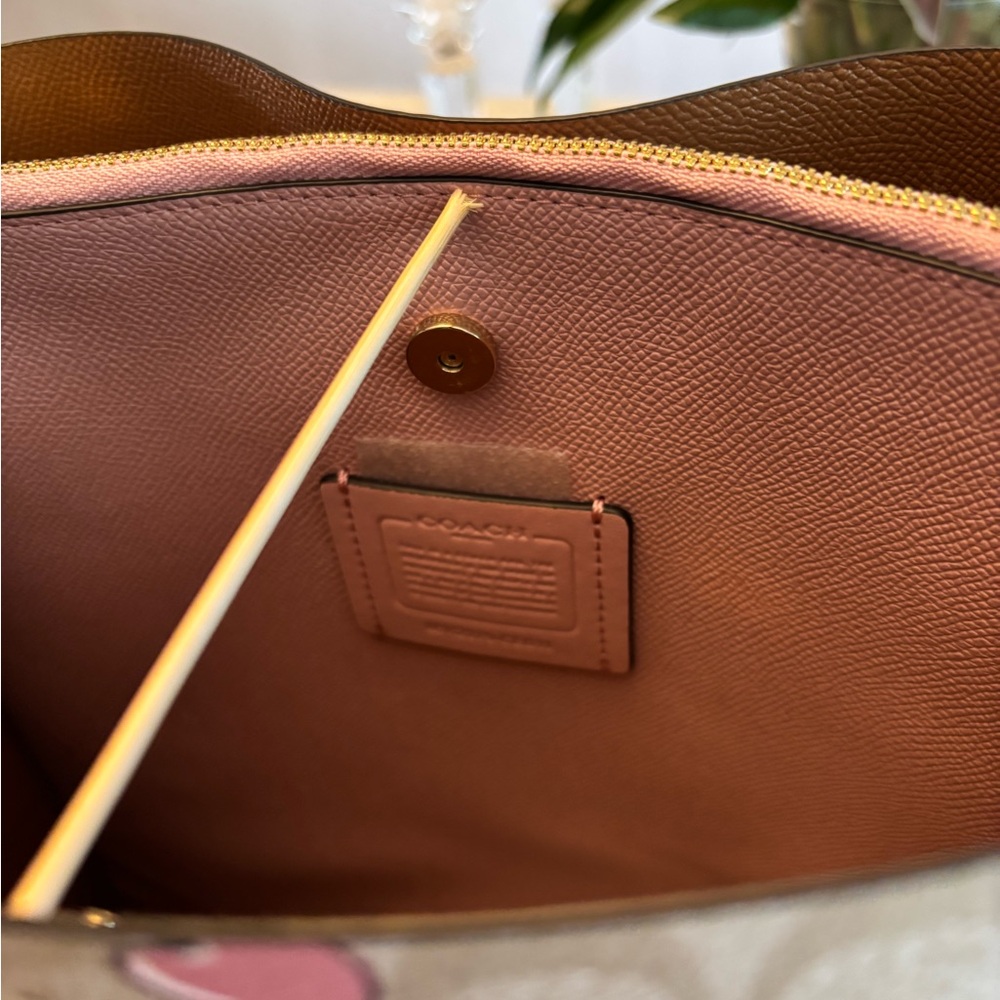 Coach Cherry Print Tan Shoulder Bag - Picture 9 of 16